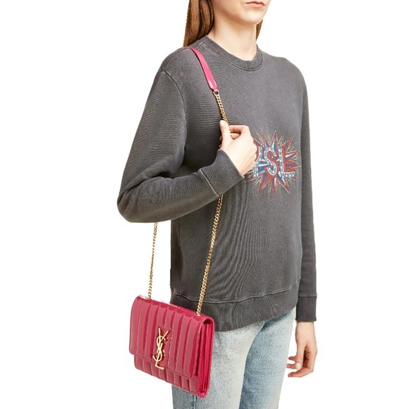 Vicky Patent Matelassé Leather Wallet on Chain - Picture 10 of 10